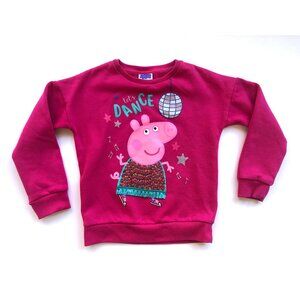 NWOT Peppa Pig 🇬🇧 Fuchsia Sweatshirt, Girls Size 6-7